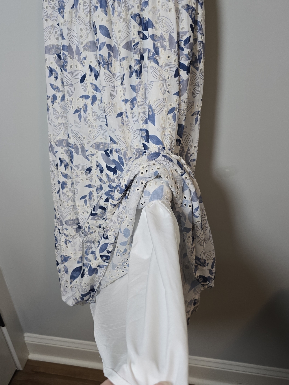 Baltic Born Piper Floral Eyelet Midi Dress Smocked Puff Sleeve Cottagecore M - Picture 6 of 9